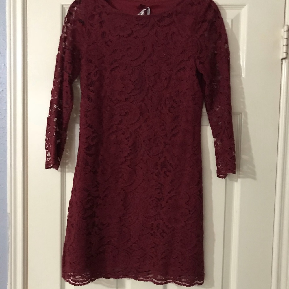 Lace maroon dress